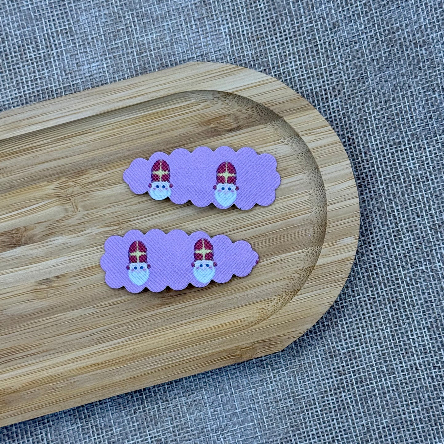 Sinterklaas speldjes 5cm roze ribbel