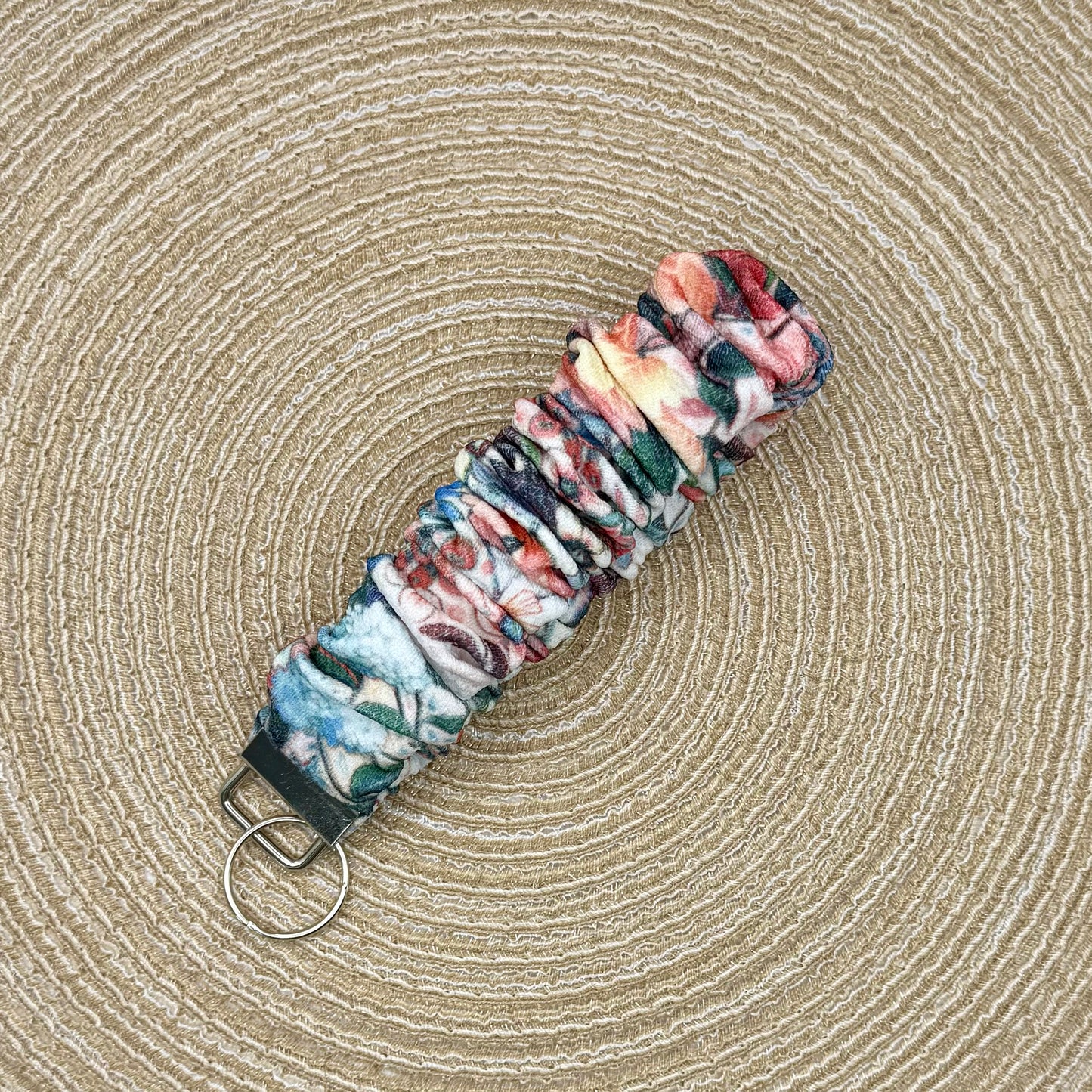Pols scrunchie bloemen meerkleurig groot