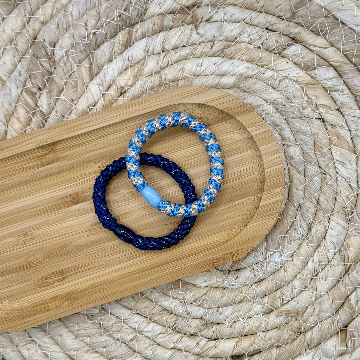 Elastiek set blauw gestreept