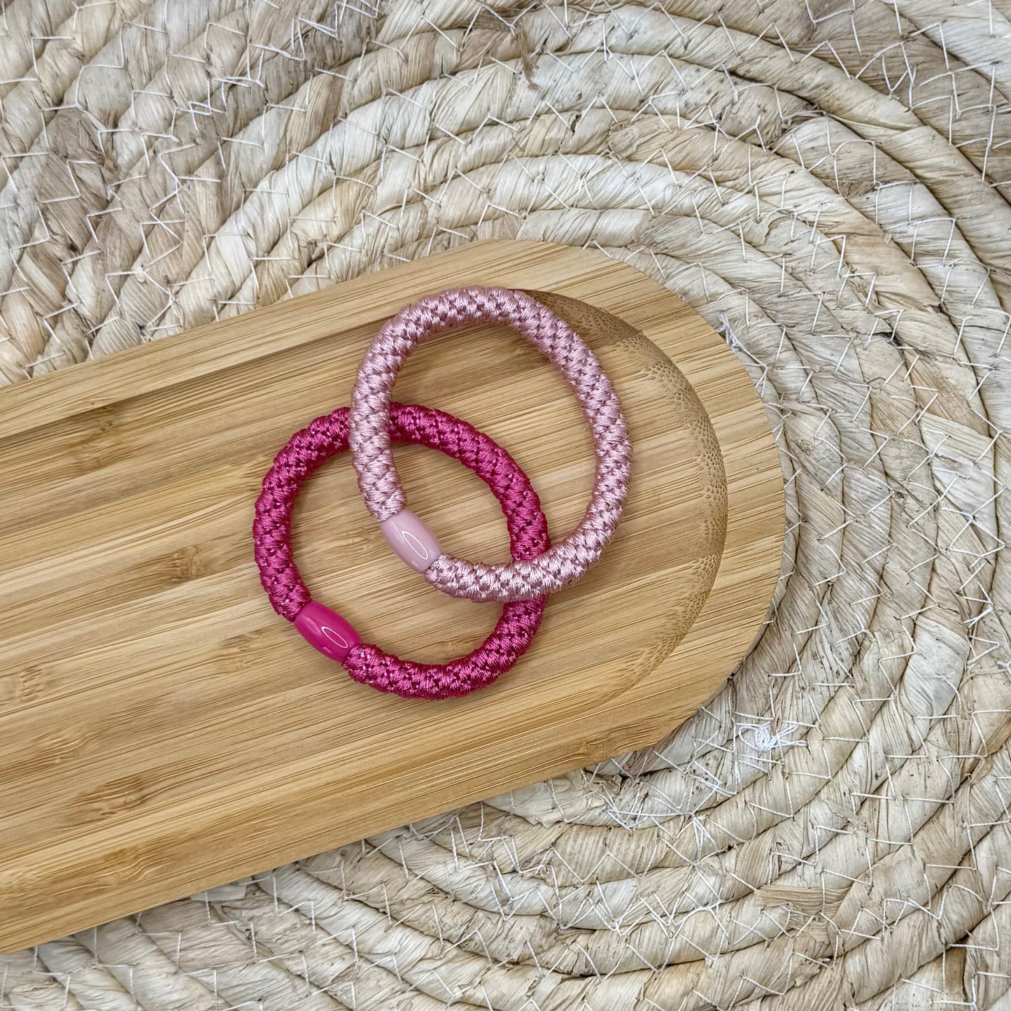 Elastiek set donke roze