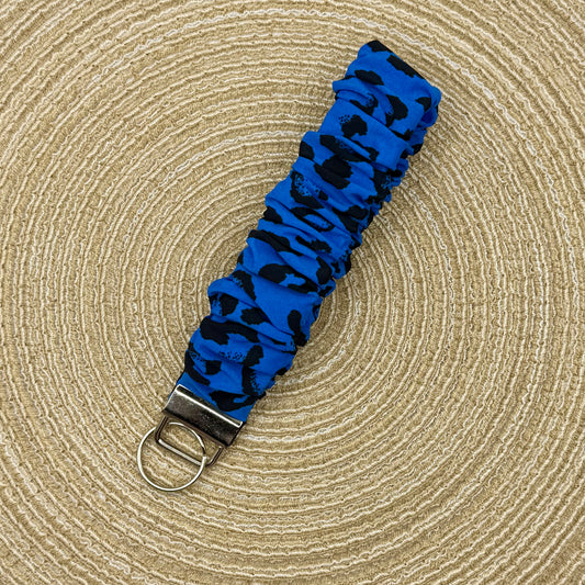 Pols scrunchie blauw panter groot