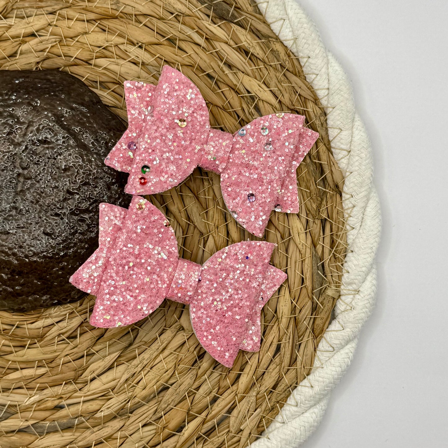Glitter strik rond roze paillette