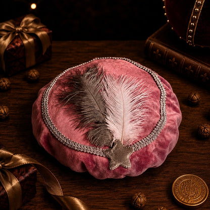 Pietenmuts oud roze paars grijs op=op