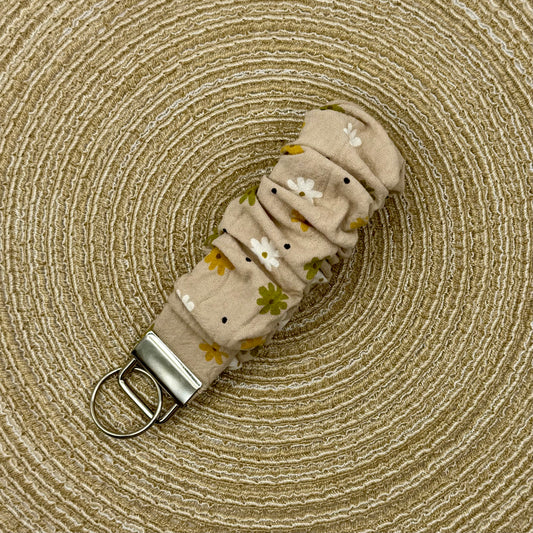 Pols scrunchie beige bloem