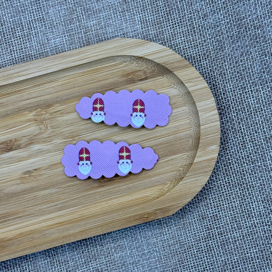 Sinterklaas speldjes 5cm roze ribbel