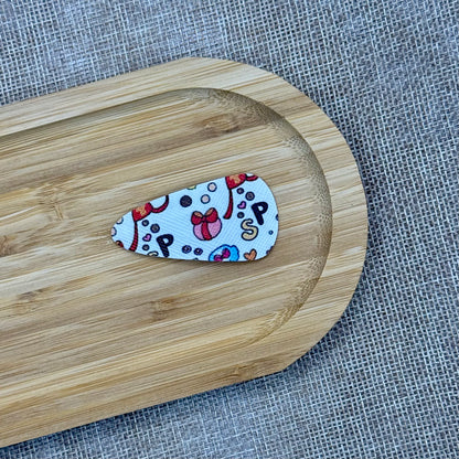 Sinterklaas speldjes 5cm wit patroon