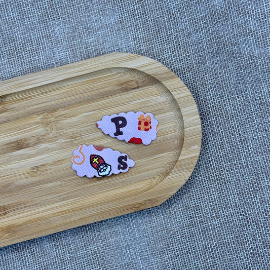 Sinterklaas speldjes 3cm paars ribbel