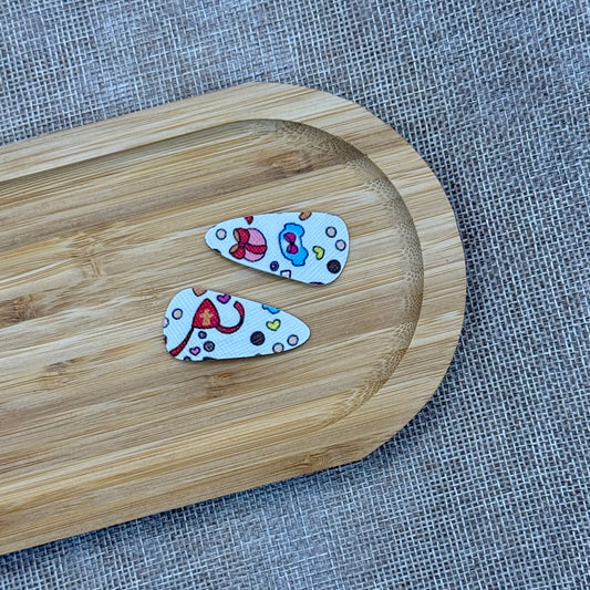 Sinterklaas speldjes 3cm wit patroon