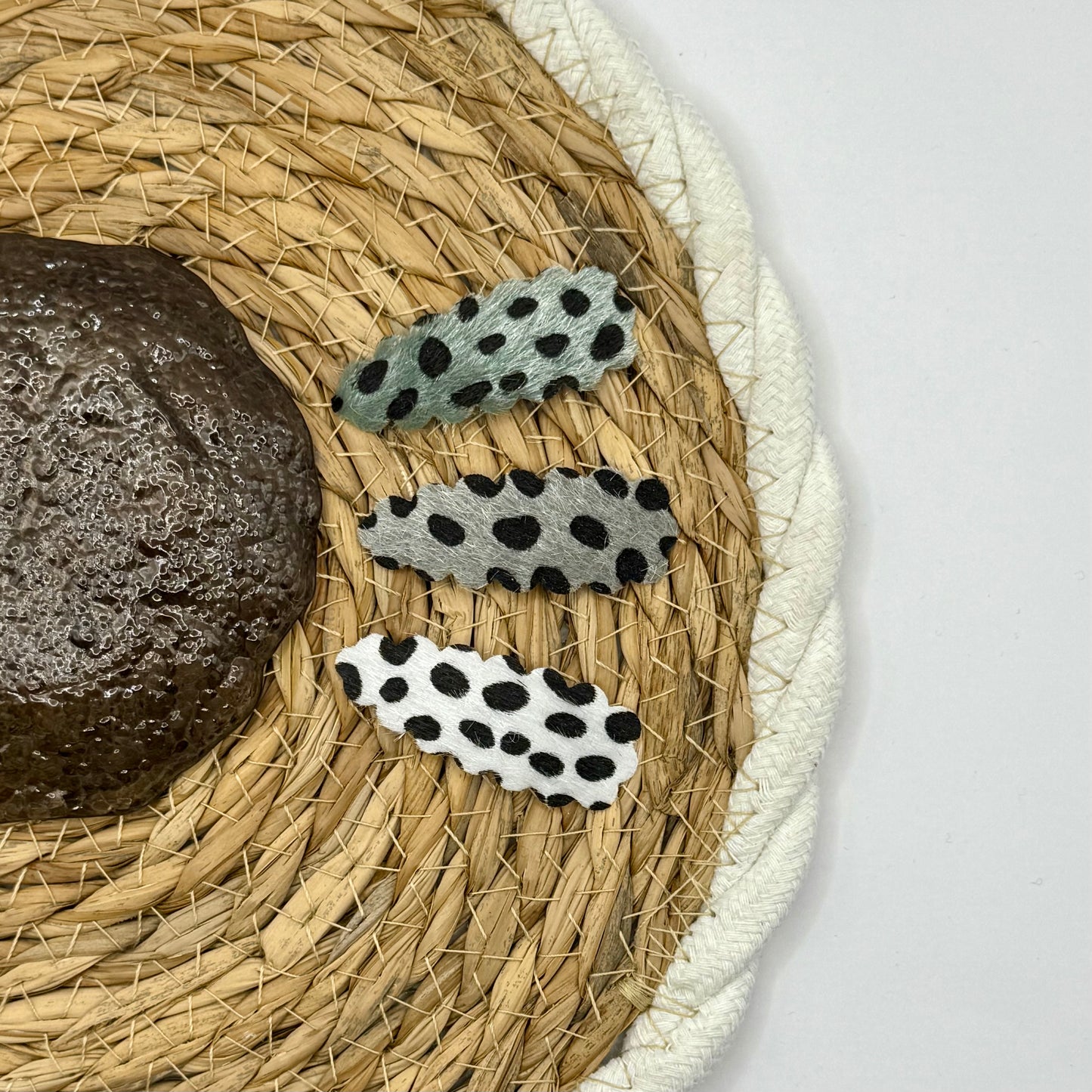 Setje leer speldjes Dots ribbel