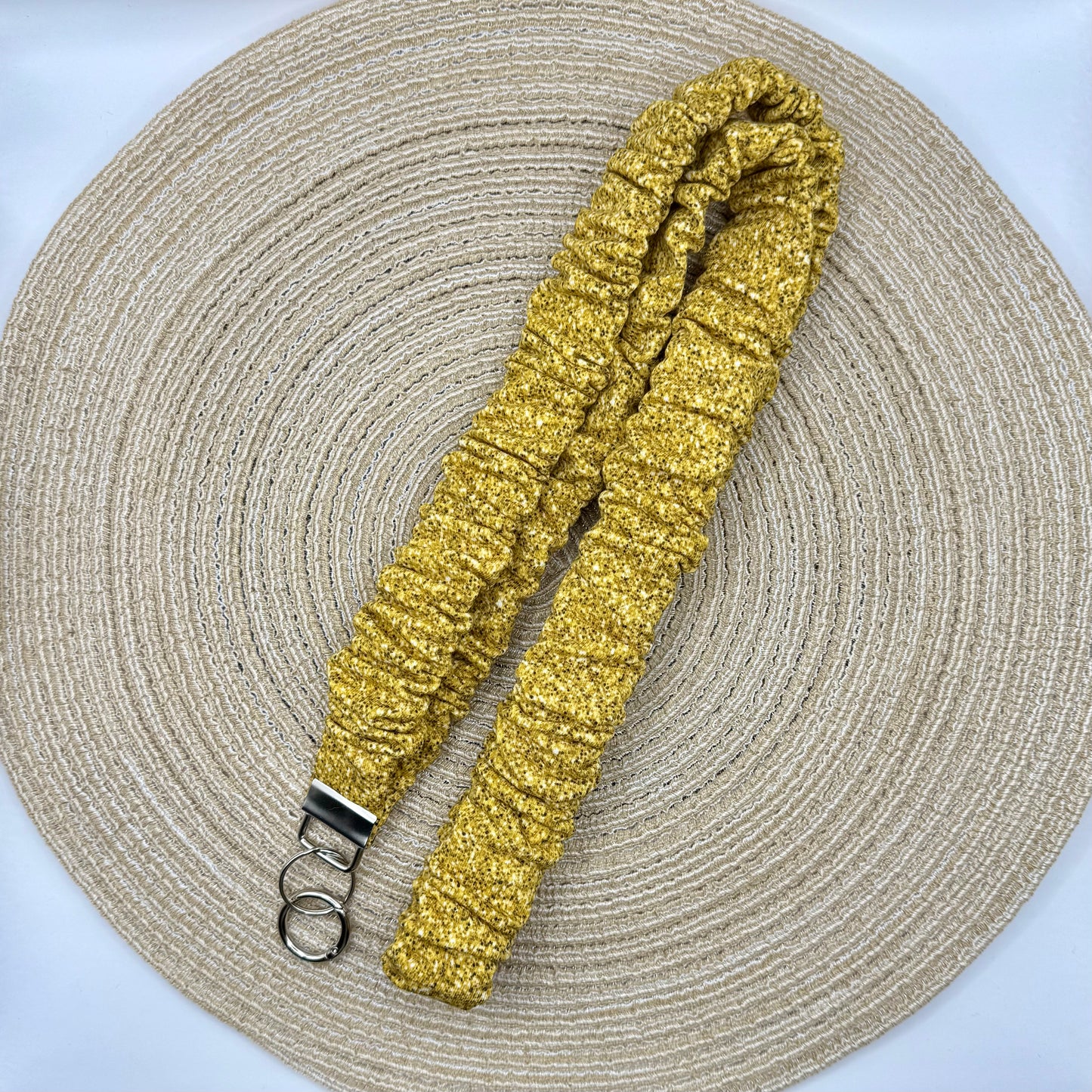 Telefoon scrunchie geel