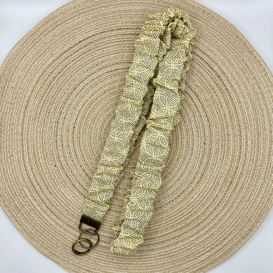 Telefoon scrunchie beige stip