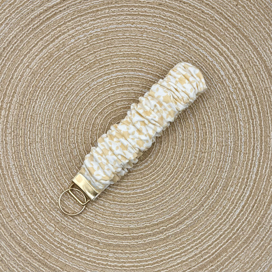 Pols scrunchie beige/wit groot