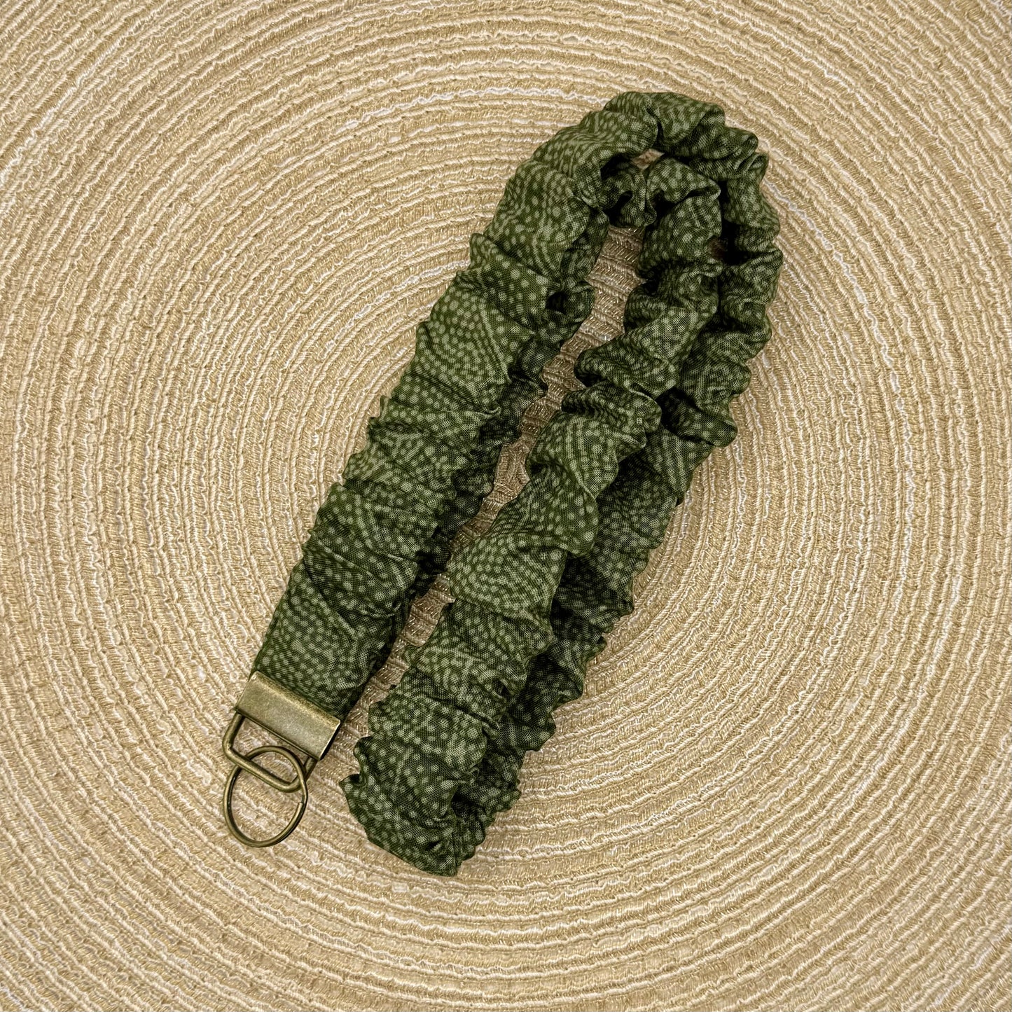 Keycord legergroen stip