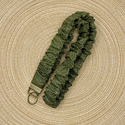Keycord legergroen stip