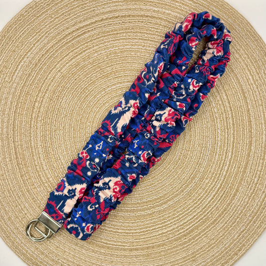 Telefoon scrunchie retro blauw