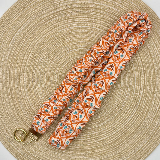 Telefoon scrunchie retro oranje