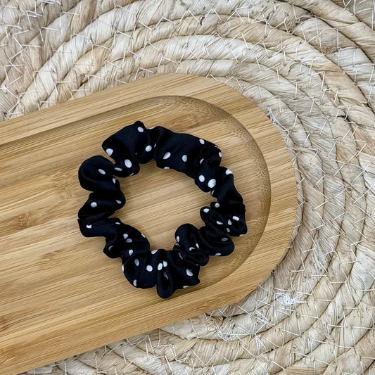 Scrunchie zwart stip S